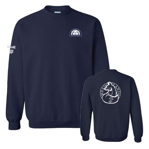 Gildan Unisex Outlined Fox Printed Crewneck Thumbnail