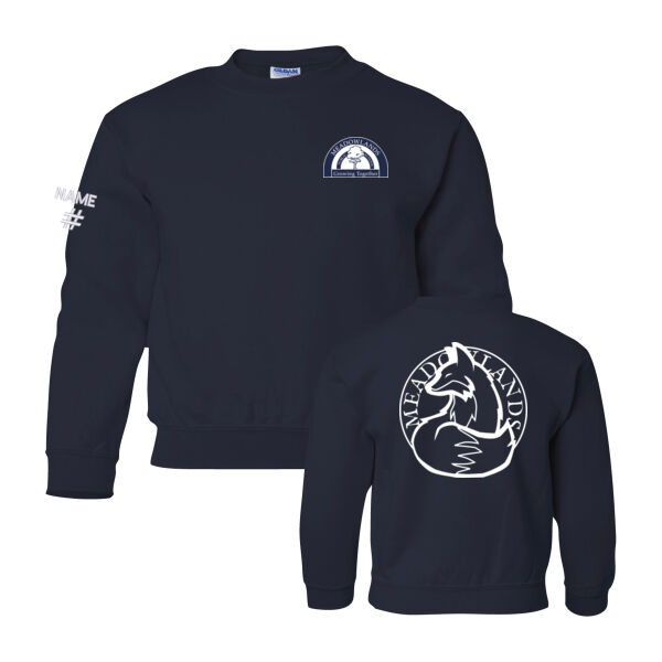 Gildan Youth Outlined Fox Printed Crewneck Thumbnail