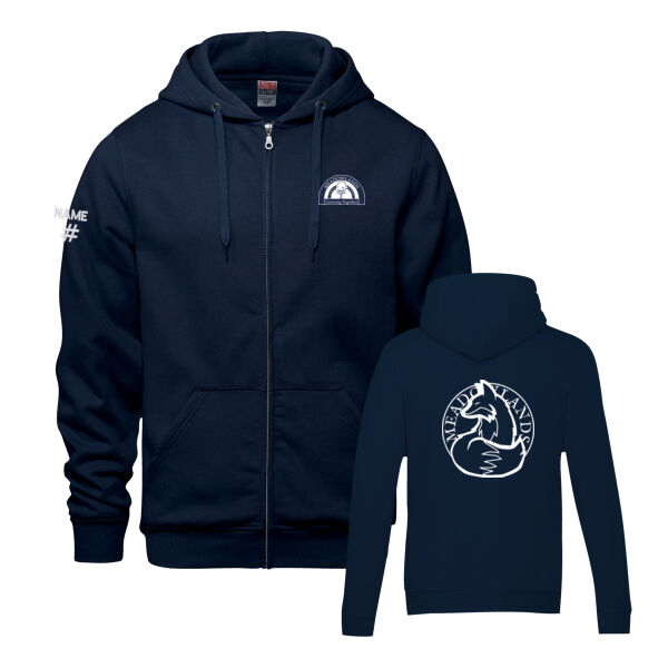 Surfer Unisex Outlined Fox Printed Full Zip Thumbnail